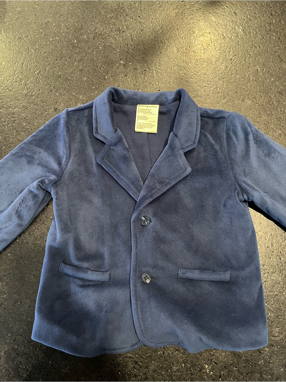Men's Navy Blue Fleece Blazer Jacket - Unbranded